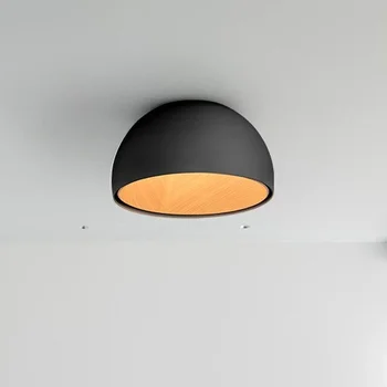 Nordic LED светлини таван лампа кръгла дърво зърно стая светлина личност модерен минималистичен ресторант пътека спалня висулка лампи