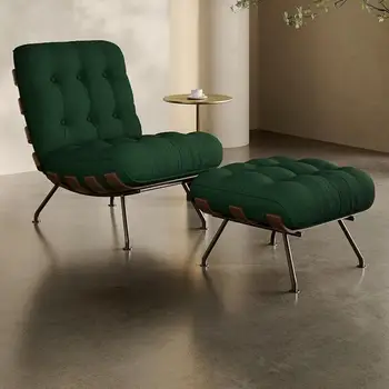 скандинавски модерен прост диван стол хол Бразилия светлина луксозен плат отдих стол реколта единичен диван мързелив диван