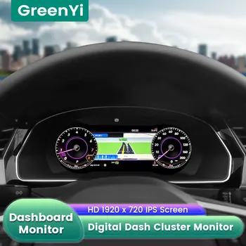 GreenYi 12.5 инчов LCD табло панел виртуален инструментален клъстер Екран за скоростомер на пилотската кабина за VW Magotan Arteon CC Passat B8