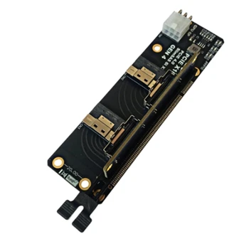 Gen4 2 порта Slimsas 8I X2 към PCIE 4.0 X16 слот адаптер съвет за мрежова карта графика видео карта заснемане лесен за използване