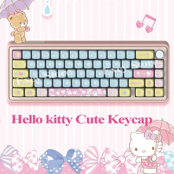 Sanrio Hello Kitty Keycap Kawaii аниме механична клавиатура клавиши 140 Moa Key Cap момиче карикатура игри DIY Kt котка keycap геймърите