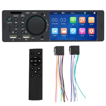 4.1 инчов автомобил радио сензорен екран Bluetooth музика свободни ръце MP5 плейър TF USB зареждане дистанционно музика аудио система трайни