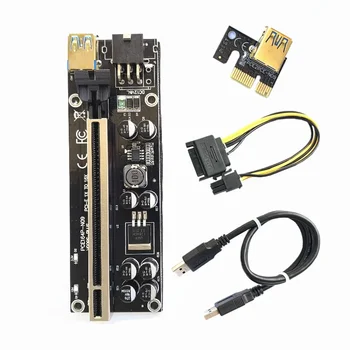 VER009 USB 3.0 PCI-E щранг VER 009S Express 1X 4x 8x 16x удължител адаптер карта SATA 15pin към 6 пинов захранващ кабел