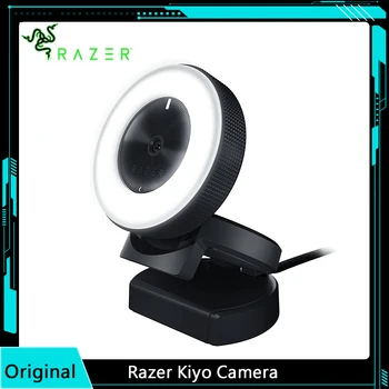 Razer Kiyo Streaming Webcam: Full HD 1080p 30 FPS Ring Light w / Регулируема яркост - Вграден автофокус на микрофона