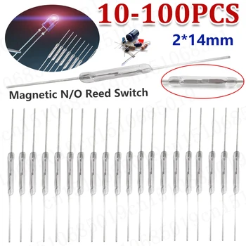 100-10PCS N / O Магнитен превключвател 2X14MM Нормално отворен магнитен индукционен превключвател DIY електронен превключвател N / O превключвател