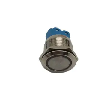 22mm 1NO 1NC Заключване Плоска кръгла глава LED пръстен лампа тип бутон превключвател