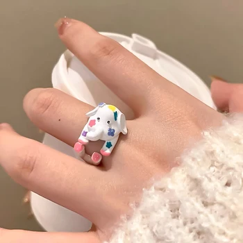 1Pc Леки отворени пръстени Детски анимационни пръстени за дакели Пръстени за пръсти на животните Ръчно изработени пръстени Дъмбо Подходящ за жени Момиче