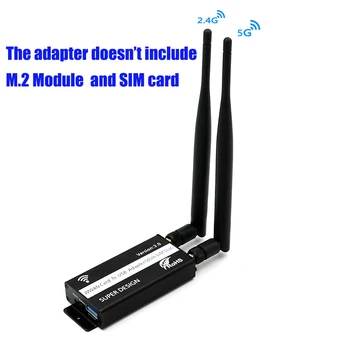 M.2 към USB 3.0 адаптер антена B ключ NGFF безжичен конвертор на карти със слот за SIM карта за SIM Micro SIM NANO SIM 3G 4G 5G модул