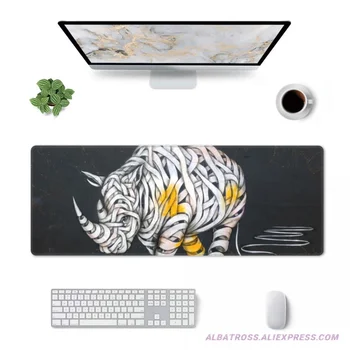 Cool Rhino Art Gaming подложка за мишка Гумени зашити ръбове Подложка за мишка 31.5'' X 11.8''