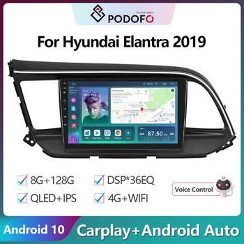 Podofo Android 10 DSP Car Radio Multimidia видео плейър навигация GPS за Hyundai Elantra 2019 2din 4G WIFI Carplay Head Unit