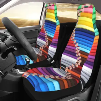 Цветен молив чрез цветен любовник столче за кола Cover персонализиран печат Универсален преден протектор аксесоари възглавница комплект