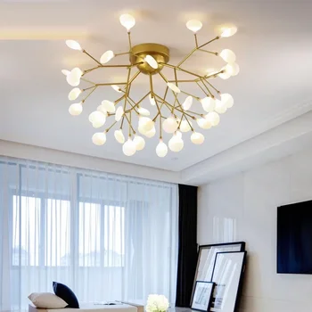 Модерен LED таван полилей осветление хол спалня полилеи творчески дома осветителни тела AC110V / 220V стъкло сянка