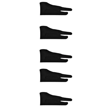 10 пакет художник ръкавици за таблет цифров рисуване ръкавица два пръста сгъсти дланта отхвърляне ръкавица за графична подложка (M)
