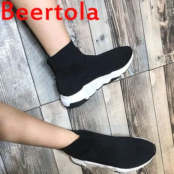 Дизайнер на марката Beertola Чорапи за бягане Обувки Многоцветен моден участък Случайни платформа Жени Пешеходен треньор ботуши Двойка