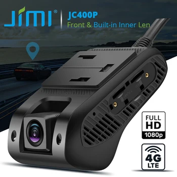 Jimi JC400P 4G камера за кола с поток на живо1080P Двойни камери GPS проследяване Wifi Hotspot Множество аларми DVR Dash Cam Free APP Web