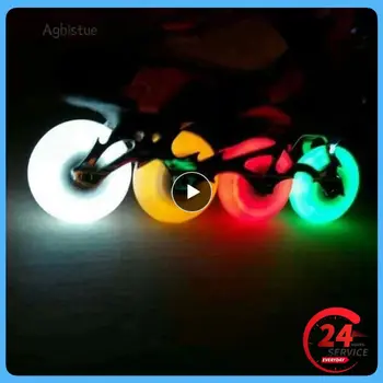 1 ~ 10PCS мигащи LED светлина валяк вградени плъзгащи флаш ролкови скейт колела 76MM трайни мигащи скейт колело