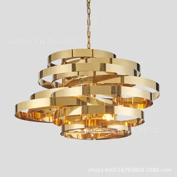 Новост LED висулка лампа злато неръждаема стомана декорация хол трапезария висулка светлини спалня висящи осветителни тела