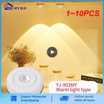  1 ~ 10PCS безжична лампа нощна светлина проектор деорация Начало стена лампа Led светлини за стая кухня дисплей шкаф