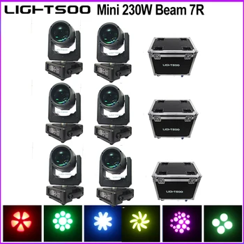 Без данък 3Case 6pcs / партида Mini Beam 230W 7R Осветителни части Лампа Контролен съвет Захранване Призма Цвят Gobo Wheel Flightcase