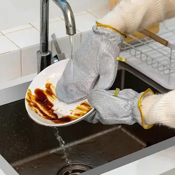 Маслоустойчив Ръкавица за миене на съдове Плот на печка Ръкавица Стоманена вълна Ръкавица за миене на съдове без надраскване Водоустойчива топлоизолация за кухня