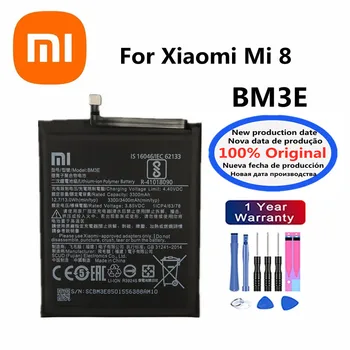 Нова оригинална батерия за телефон Xiao mi BM3E за Xiaomi Mi 8 Mi8 M8 M 8 3400mAh Батерии за подмяна с висок капацитет Bateria + Инструменти