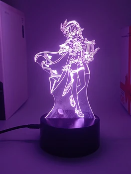 Genshin impact Venti 3d led лампа за спалня манга нощни светлини аниме екшън фигура Декорация детски подарък