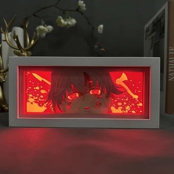Хартиена изрязана аниме светлинна кутия Дневник на бъдещето Yuno Gasai за спалня декор рожден ден подарък манга сянка кутия бюро таблица лампа lightbox