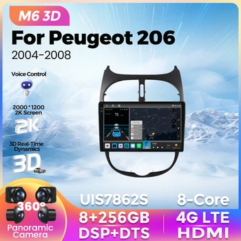 9 инчов M6 Pro Plus AI глас безжичен CarPlay Android авто кола радио за Peugeot 206 1998 - 2012 мултимедия навигация главата единица