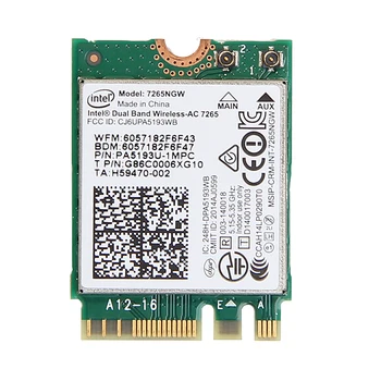 Безжичен за Intel 7265 WiFi 5 Card Bluetooth 4.2 M.2 7256NGW 1200Mbps 802.11AC Dual Band 2.4G 5G Windows 10 11 За лаптоп PC
