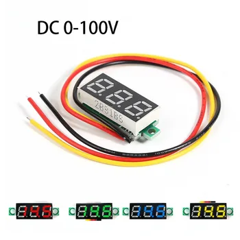 0.28 инчов ултра малък DC цифров дисплей Регулируем триредов DC 0-100V волтметър за батерии 2-Line 3-Line Universal