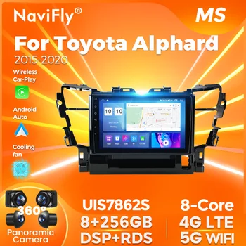 Най-новото Android автомобилно радио стерео за Toyota Alphard 2015-2020 GPS навигация Мултимедиен плейър Безжичен Carplay 4G DSP Всичко в едно
