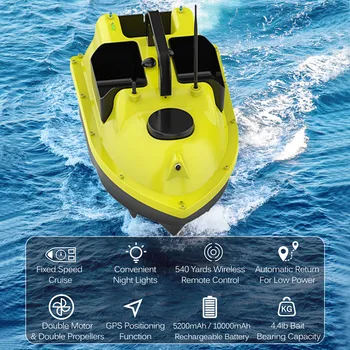 D18 10000mAh GPS лодка за риболовна стръв с 3 контейнера за стръв Автоматична лодка за стръв с 400-500M дистанционен обхват Smart RC риболовно захранващо устройство