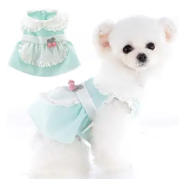 Куче екипировки куче рокля прислужница стил мека декориране лято коте дрехи за открито