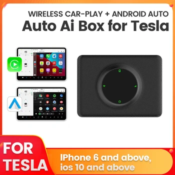 Mini Ai Box Carplay безжичен адаптер за Tesla Model 3 / X / Y / S Spotify YouTube музика Apple CarPlay Dongle OTA онлайн ъпгрейд WiFi