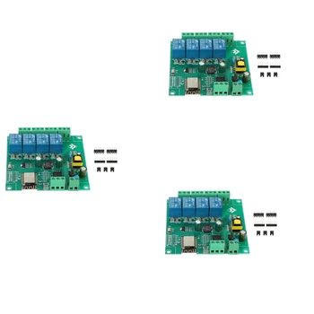 3X ESP8266 Безжичен WIFI 4-канален релеен модул ESP-12F Wifi платка за развитие на Arduino AC / DC 5V / 8-80V захранване