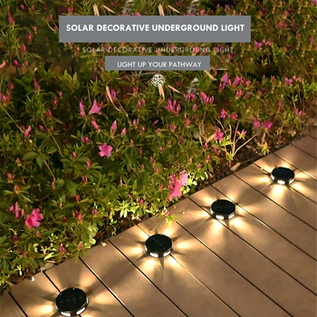 Слънчеви земни светлини 6 LED външна градина пейзаж лампа тревата пътека двор палуба вътрешен двор пешеходна пътека слънчева водоустойчива слънчева светлина