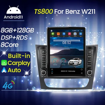 Android 11 Автомобилен радио мултимедиен плейър за Mercedes Benz E Class W211 E200 E220 E300 E350 E240 Tesla екран GPS навигация DSP