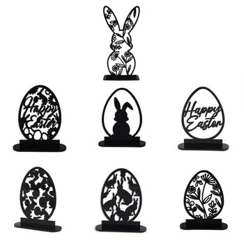 Честит Великден Заешки яйца Декорации Акрилни стоящи заешки фигурки орнаменти Дропшипинг