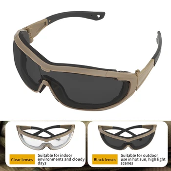 Тактически военни очила Сменяеми армейски слънчеви очила Мотоциклетни очила за мъже Лов Туризъм Очила против мъгла