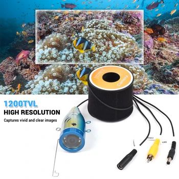 1200TVL Камера за подводен риболов 12 IR LED светлини Водоустойчива риболовна камера с 20M / 30M / 50M кабел за Fish Finder