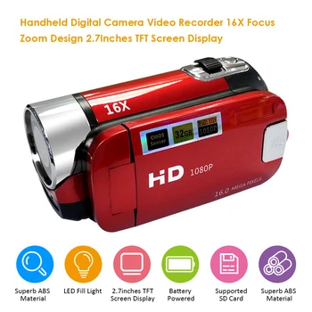 Цифров фотоапарат 16X фокус мащабиране дизайн видео рекордер 2.7inch TFT екран дисплей батерия захранва поддръжка SD карта за видео студио