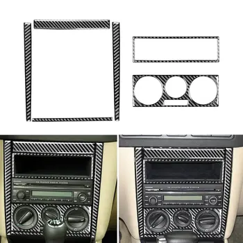 Carbon Fiber Car Center Control Air Condition Outlet Radio Panel Frame Cover Trim For VW Golf 4 Jetta Bora MK4 R32 GTI 1999-2004