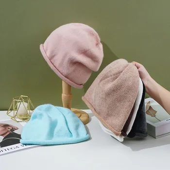 Есен Зима плетени шапки шапка за мъже&жени твърди навита купчина черепи шапка открит топъл заек руно топла вълна шапки