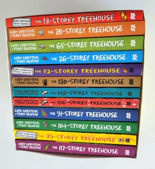 12 Книги Етажната къща на дърво Интересна книга с разкази Детска картина Английски Деца Четене за възраст 6-12 години