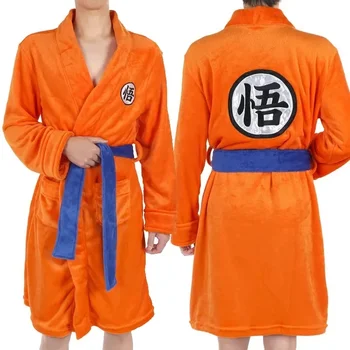 Аниме син Goku косплей халат Kakarotto пижами възрастни деца мека фланела халат мъже жени Хелоуин парти обличане