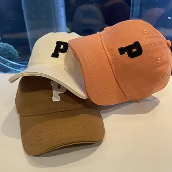 Мода P писмо бродирани бейзболни шапки деца случайни регулируеми слънцезащитни шапка хип-хоп шапка