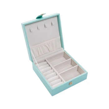 Кожена кутия за бижута Организатор за съхранение на огърлица Гривна Обица Притежател на калъф Подарък Преносим Travel Jewelry Орнаменти Организатор