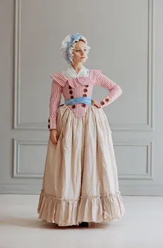 18 век костюм рокля роба ла ла англеза рокля грузински период исторически реколта рококо Мария Антоанета костюм рокля