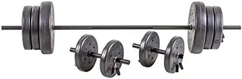105 lb Duracast Barbell Weight Set с две гири и 6ft бар за домашна фитнес