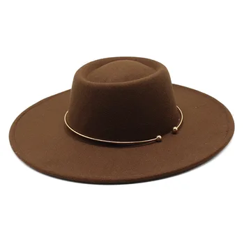 2024 Fedora шапка мъже жени велур имитация вълнени зимни филц шапки мода черен връх джаз шапка Fedoras Chapeau Sombrero Mujer